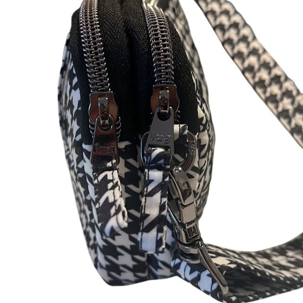 Lug Black and White RFID Convertible Coupe XL Crossbody Belt Bag - Picture 7 of 14